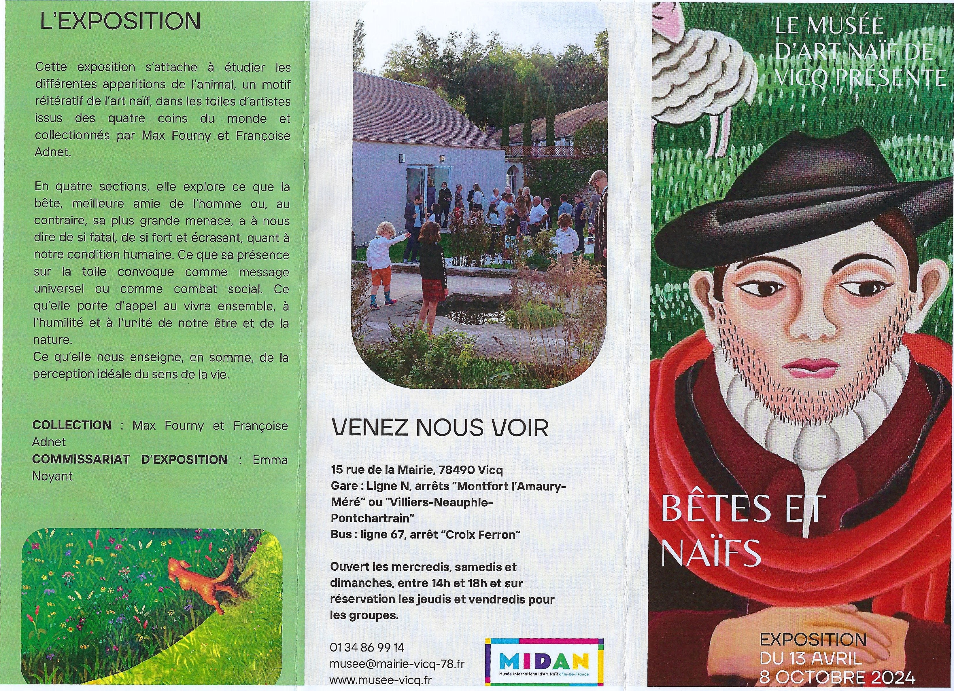 flyer exposition "Bêtes et Naïfs" au MIDAN du 13/04 au 2/10/2024